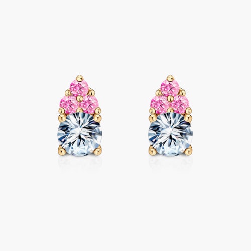 Kolczyki Fairytale: złote, białe szafiry